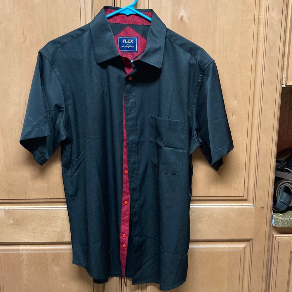 Men's Black Shirt with Red Accents